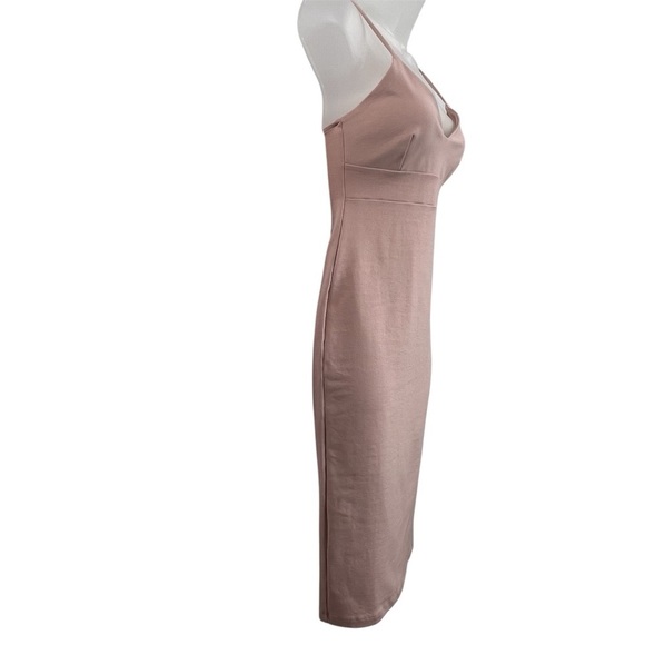 NEW W/Tags Lulus Don’t Tell ‘Em Blush Pink Bodycon Midi Dress Fitted Stretchy Sm - Picture 3 of 16